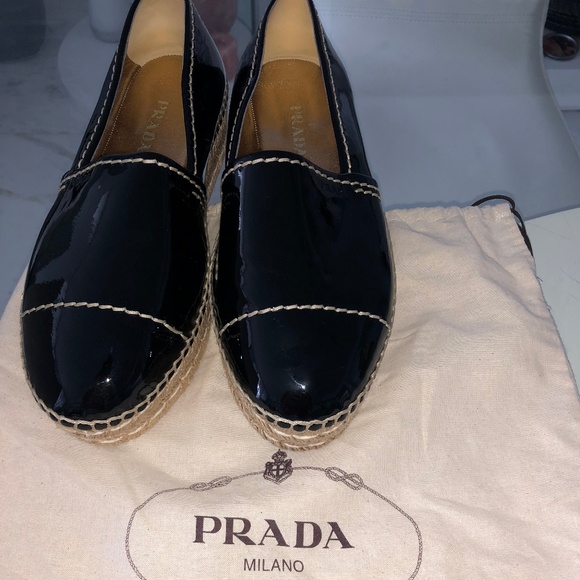 Original PRADA Leather Platform Espadrilles - Picture 6 of 7